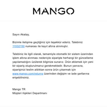 Mango Yanlış Adres Siparişi!