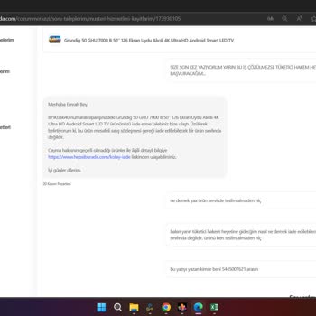 Grundig Hatalı Sipariş İptali Ve İade Sorunu
