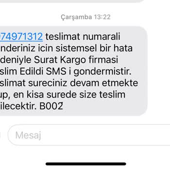 Sürat Kargo Ürünümü 18 Gündür Teslim Etmedi!