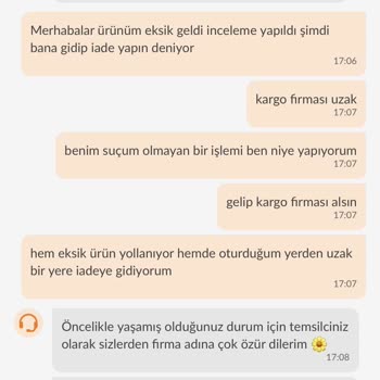 Trendyol Kuzey Pazarlama Eksik Ürün