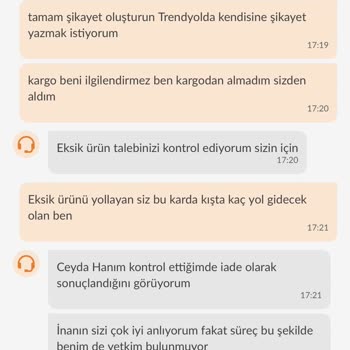 Trendyol Kuzey Pazarlama Eksik Ürün