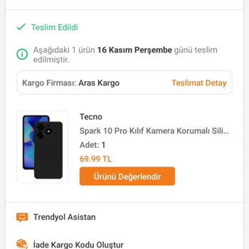 Kargo Teslimatı (Aras Kargo)