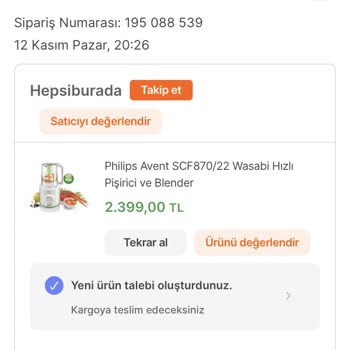 Hepsiburada Farklı Ürün Gönderiyor
