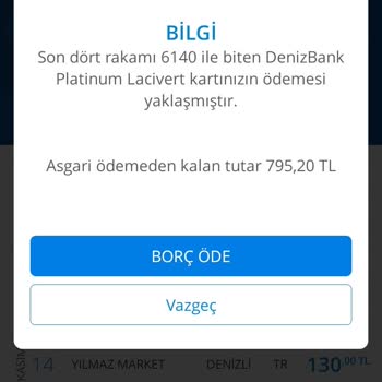 Denizbank Kurtaran Hesap Hiç Kullanılmadan Ekside