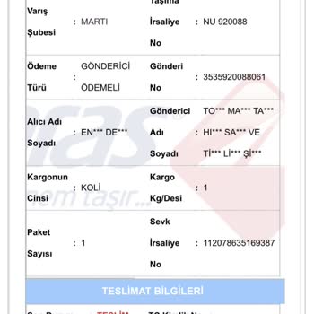 Aras Kargo Teslim Edilmeyen Ürünü Teslim Edildi Görünmesi