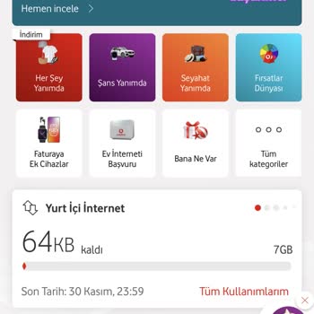 İnternet Paketim Bitmeden Vodafone 65 TL'lik İnternet Kesti
