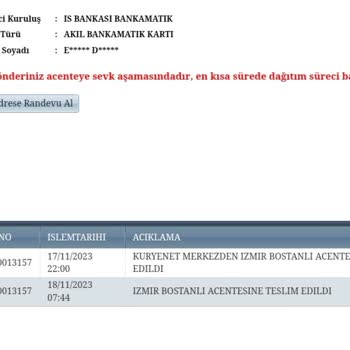 Kartımı Getirmiyor Kuryenet,