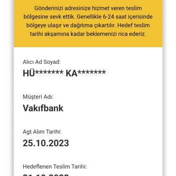 AGT Kurye Teslim Edilmeyen Kredi Kartı