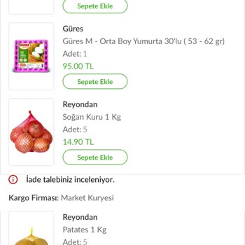 Trendyol Hızlı Market Trendyol Eksik Ürün Teslimatı Ve İade Problemleri
