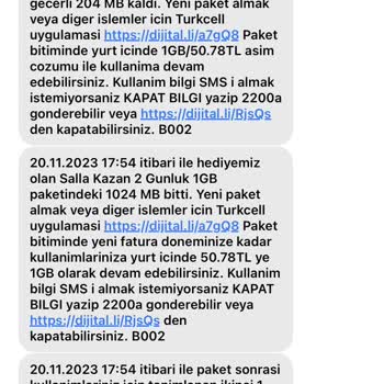 Turkcell Kullanmadığım İnternetimi Bitirip Faturayı Şişiriyor