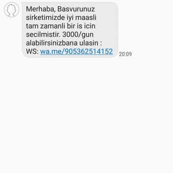 Ucerc.com Şüpheli İş Teklifi Mesajı Ve Bilgi İstemim