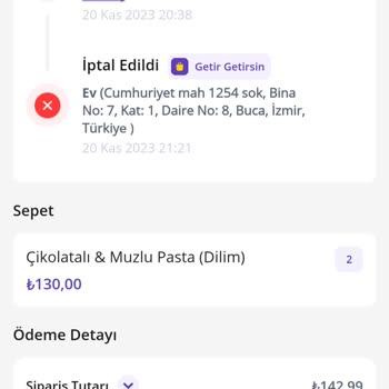 Getir Siparişin İptali Ve Ücret İadesi Sorunu