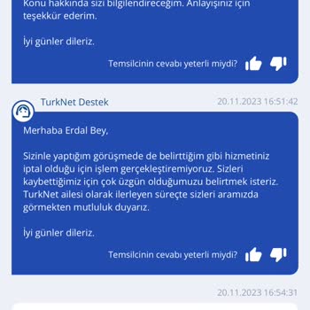 Acemi TurkNet Müşteri Hizmetlerin