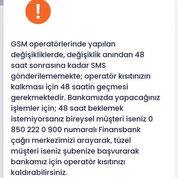 QNB Finansbank Müşterisi Olmadığım Halde Operatör Kısıtı