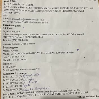 Arçelik Yetkili Servis Makineyi Tamir Edeceklerine Daha Da Bozdular