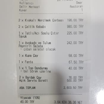 Mado Açık Servis Ücreti