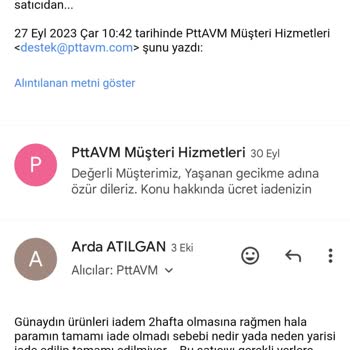 Epttavm İade Ettiğim Ürünlerin Ücret İadesini Yapmadı