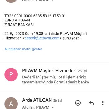 Epttavm İade Ettiğim Ürünlerin Ücret İadesini Yapmadı