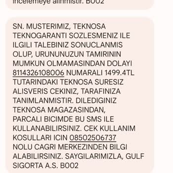 Teknosa Ve Gulf Sigorta Ürünlerin Arkasında Durmuyor.