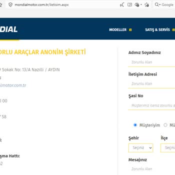 Mondial Alınmaz Yedek Parça Yok