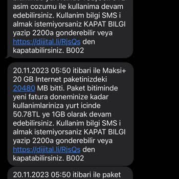 Turkcell İnternet Paketim Kendiliğinden Bitiyor