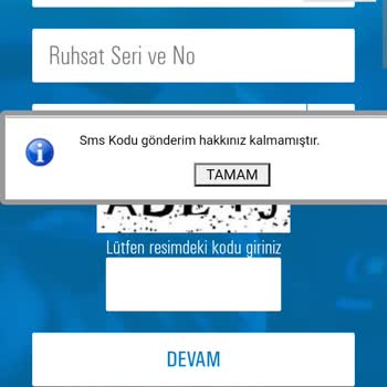 TÜVTÜRK SMS Kodu Gönderim