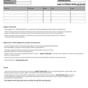 Siparişimin İadesi İçin Sneep TR Ye Ulaşamıyorum