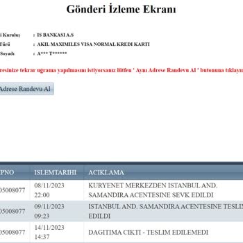 İş Bankası Kredi Kartımı Kaybetti
