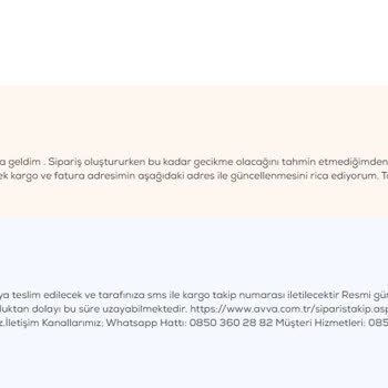 Avva Giyim Kargo Gecikmesi Ve Adres Güncelleme Sorunu