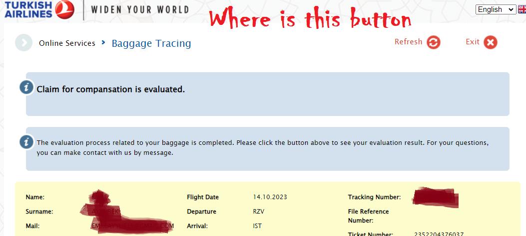 Turkish airlines cheap claim baggage