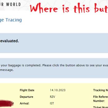 Missing Resolution Button for Turkish Airlines Baggage Claim