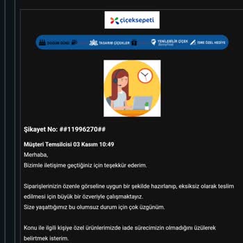 ÇiçekSepeti Yanlış Ürün Gönderimi