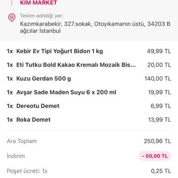 Kim Market Kusurlu Ürün Ve İade Talebi
