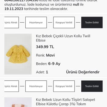 DeFacto Yanlış Gönderilen Ürünler