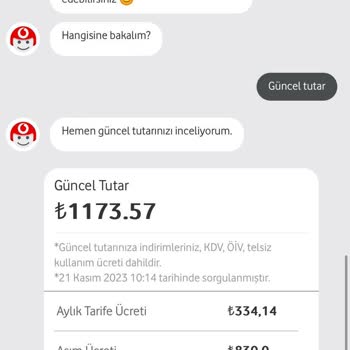 Vodafone Tarafından Habersiz Alınan Aşım Ücreti