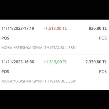 Bershka İade Edilen Tutarın Geri Çekilmesi