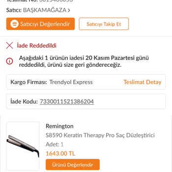 Trendyol Sorunumu Çözmüyor. İademizi Kabul Etmiyor