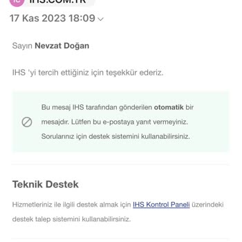ihs.com.tr Yanlış Hesap Aldım. Kapatılması Konusu