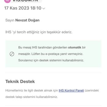 ihs.com.tr Yanlış Hesap Aldım. Kapatılması Konusu