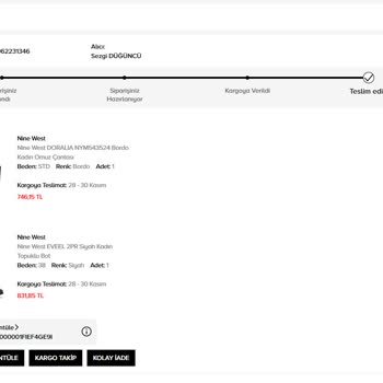 Nine West Teslimatı Tam Yapmış Gibi Göstermek