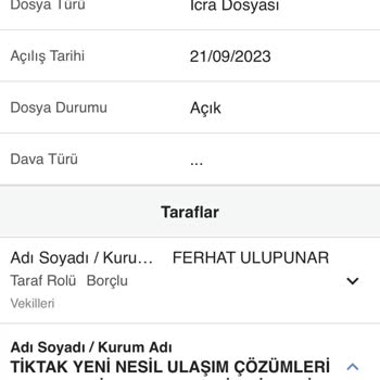 TikTak Kirala Haksız İcra Dosyası
