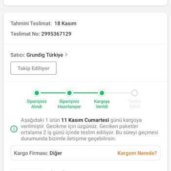 Grundig Bulaşık Makinesi Teslim Edemediler