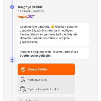 hepsiJET Kargom Teslim Edilmiyor