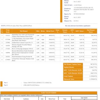 Watsons Ortada Olmayan Kargo