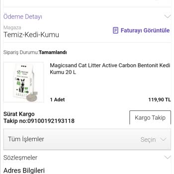 Sürat Kargo Ürünümü Getirmiyor. E