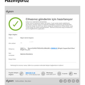 Dyson Hizmet Alamadım, Ödemem İade Edilmiyor!