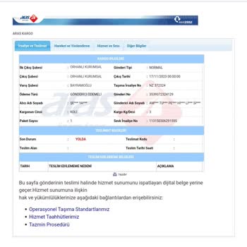 Aras Kargo 5 Gündür Bekleyen Kargo!