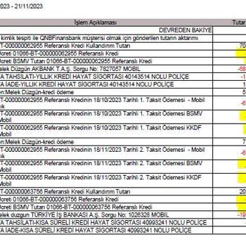 QNB Finansbank Banka Masraf İadesi