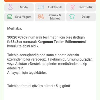 Trendyol Kargom Teslim Edilmedi