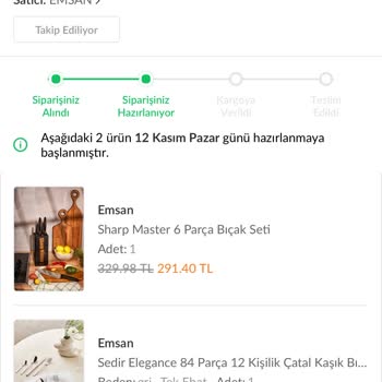 Trendyol Belirtilen Teslim Tarihlerinde Ürünün Kargoya Teslim Edilmemesi.
